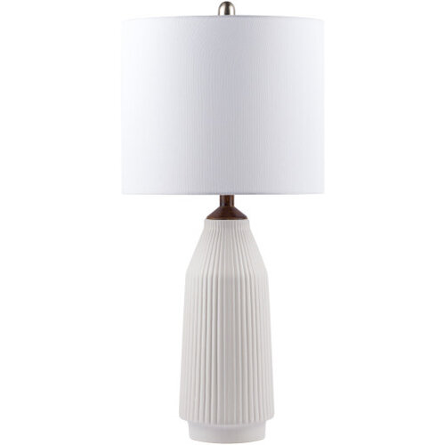 Ribbed Table Lamp, White