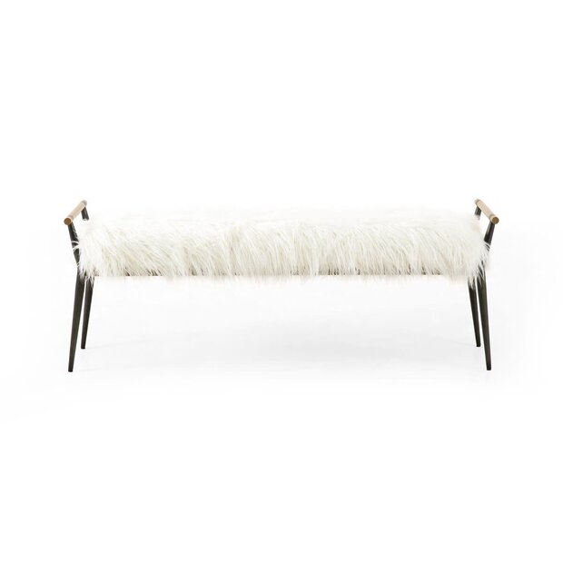 Hazel Bench w/ Mongolian Cream Fur