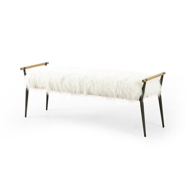 Hazel Bench w/ Mongolian Cream Fur