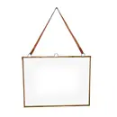 Horizontal Brass Hanging Frame  w/ Suede 19"x14.25"
