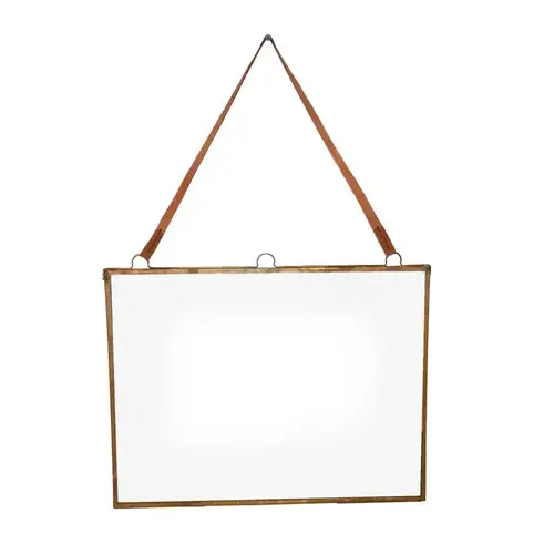 Horizontal Brass Hanging Frame  w/ Suede 19"x14.25"