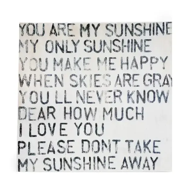 You Are My Sunshine Art Poster 12"x12"