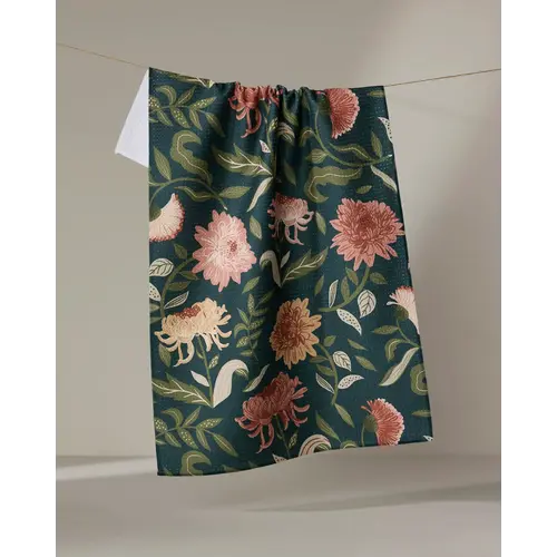 Chrysanthemums in November Tea Towel