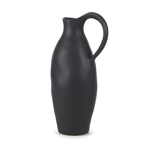 Tall Matte Black Ceramic Jug