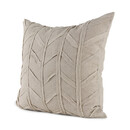 Beige Fabric Textured Decorative Pillow Cover w/ Down Insert 20" x 20"