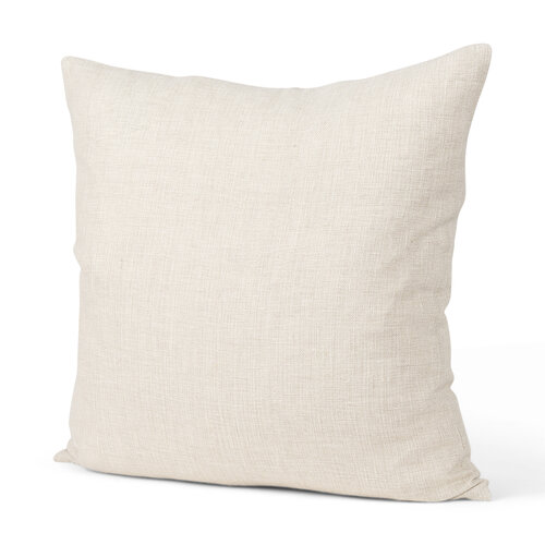 Cream Linen Square Decorative Pillow Cover w/ Insert 22" x 22"
