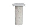 White Marble Column Accent Table