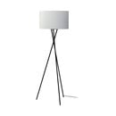 Black Metal Tripod Floor Lamp w/ White Shade
