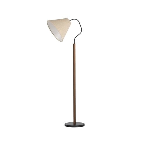 Black Powder Coated Floor Lamp with Linen Shade