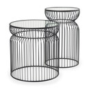 Black Metal w/ Glass Accent Table