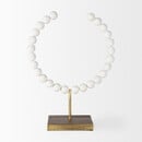 Beaded White & Gold Decorative Object