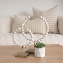 Beaded White & Gold Decorative Object