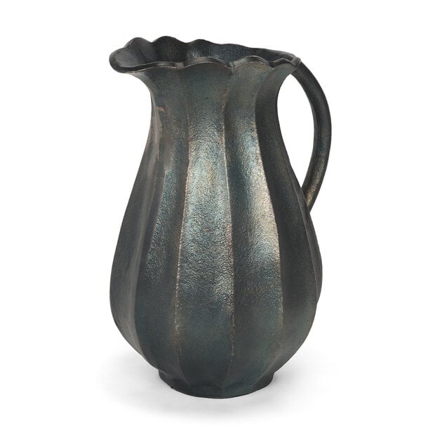 Scalloped Petal Cast Metal Jug