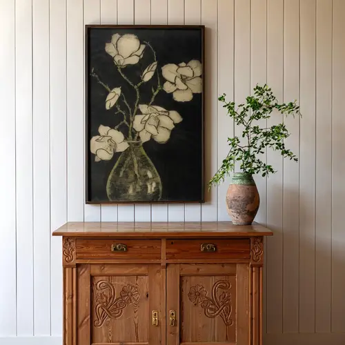 Vintage Floral Oil Painting Print