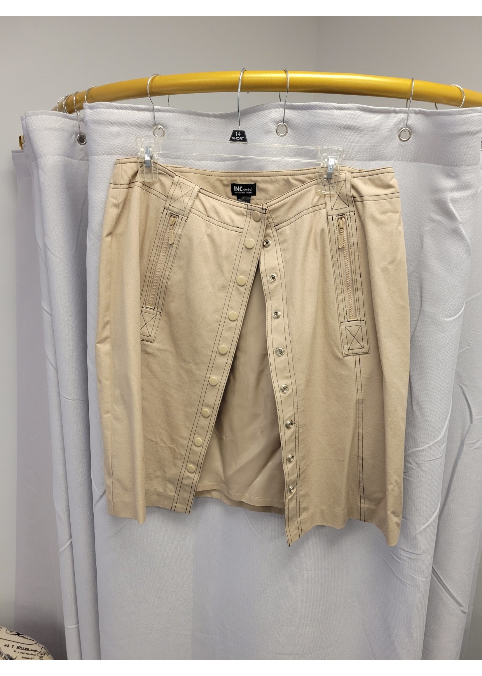 INC INC Beige (Snap Button) Skirt  NWT(14)