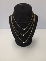 Gold 3 Pearl necklace