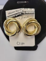 Gold Knot Clip earrings