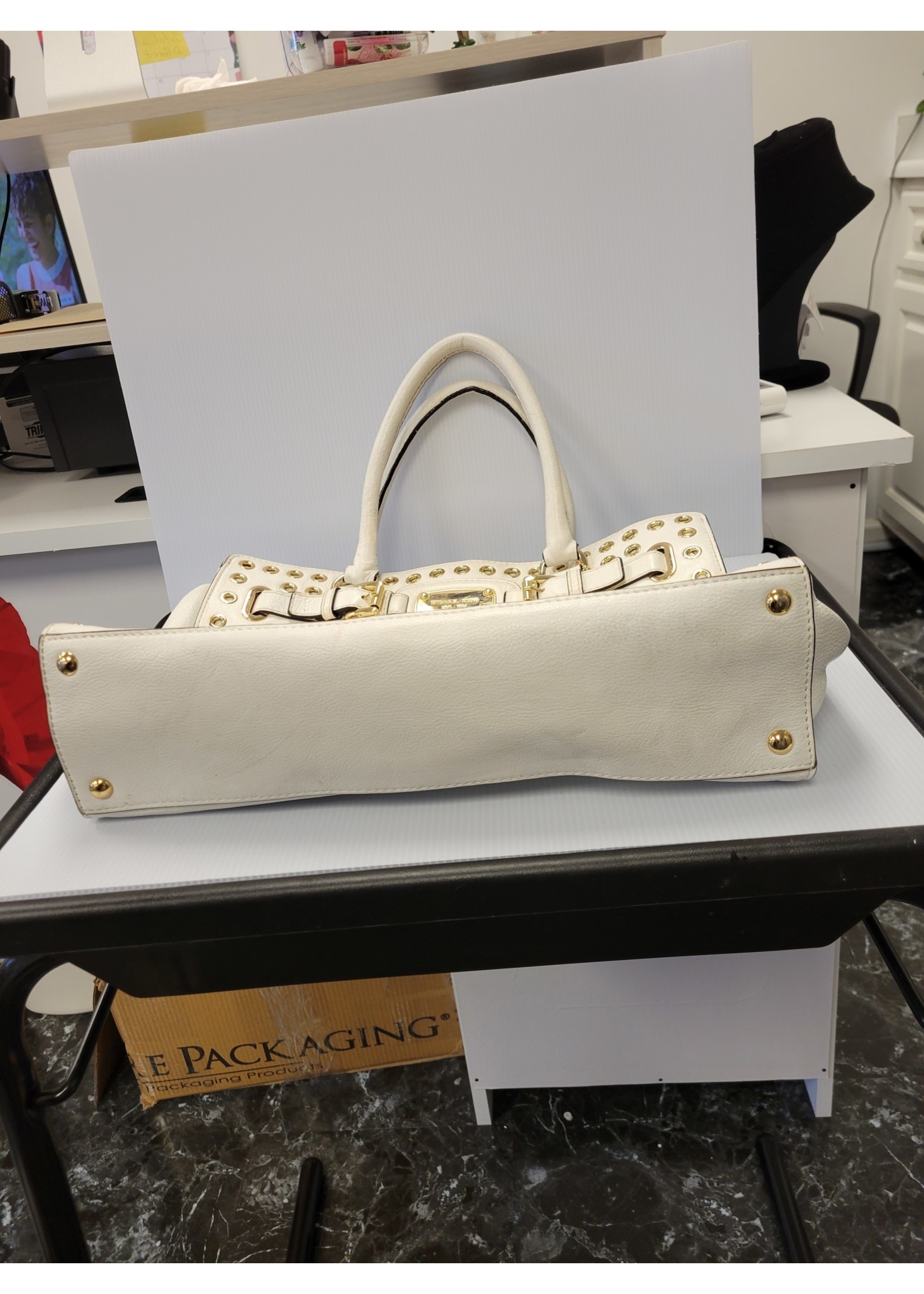 Michael Kors Collection Fuschia Leather Grommet Bag Handbag