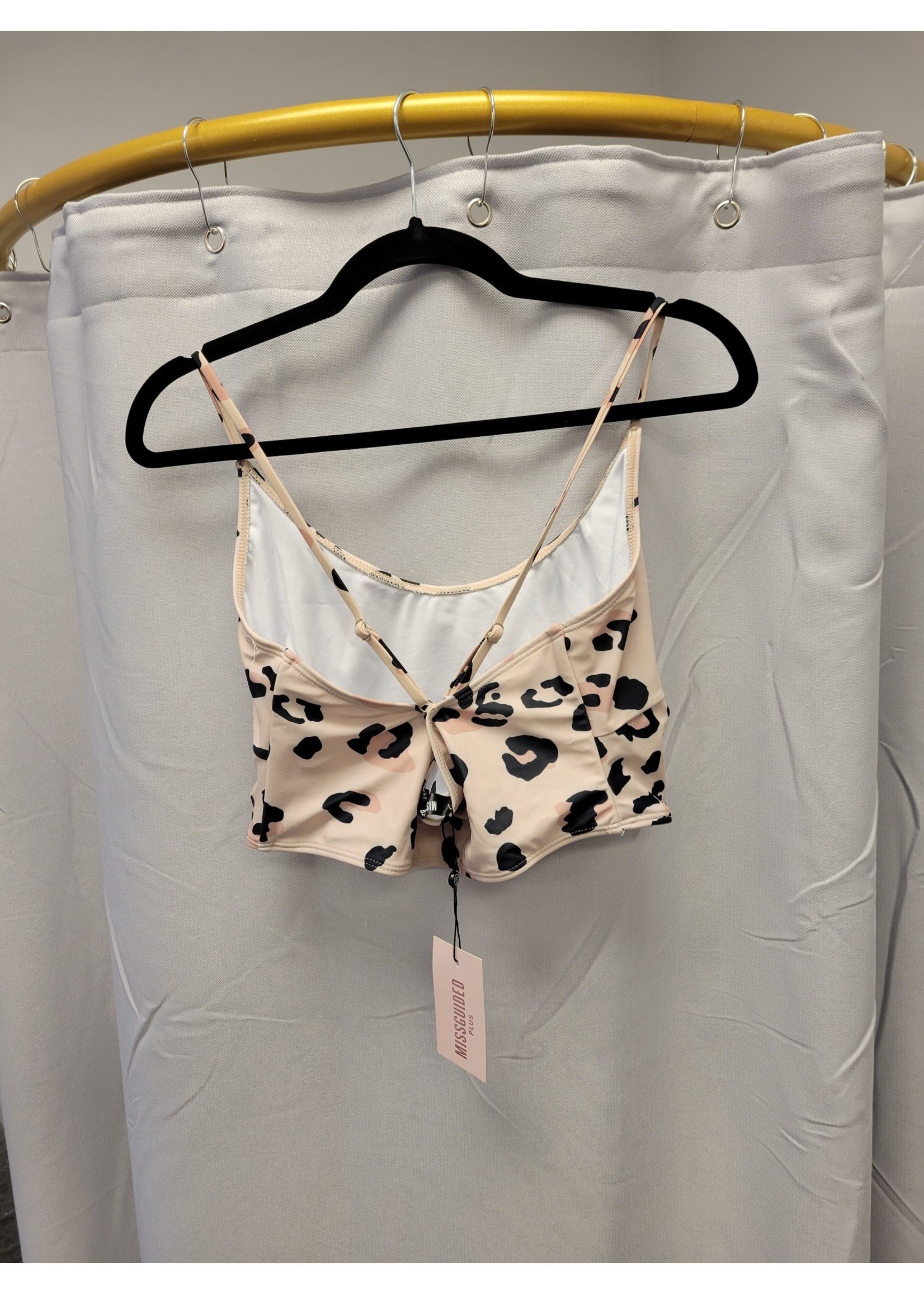 MISSGUIDED Pink Leopard Print Bikini top (14)