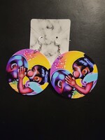 Round African Art  Earrings (Daddy Daughter Time)