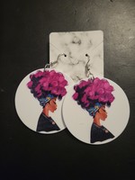 Round African Art  Earrings (Salon Sista)