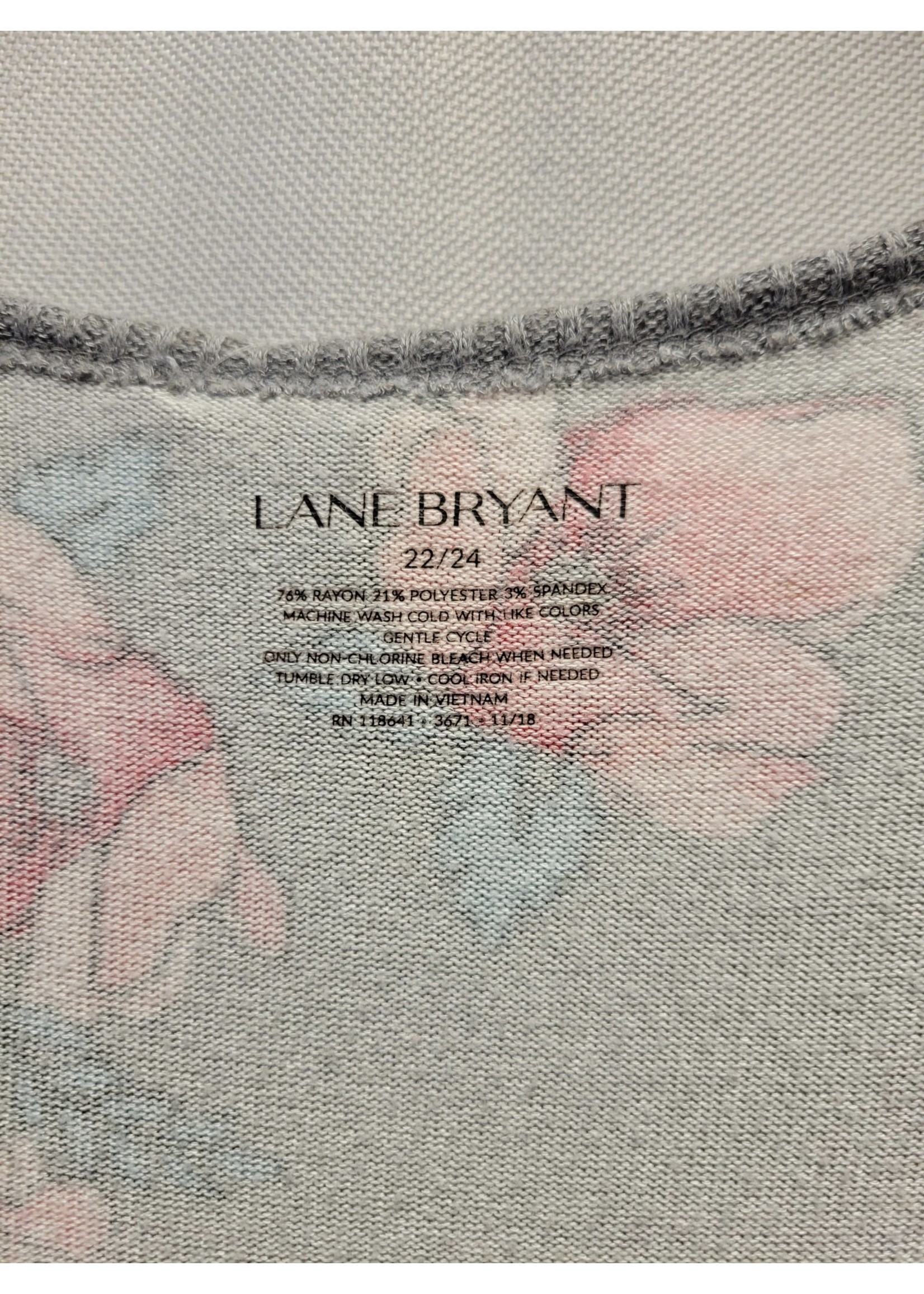 Lane Bryant LB Gray/Pink Flower (22/24)pre-owned