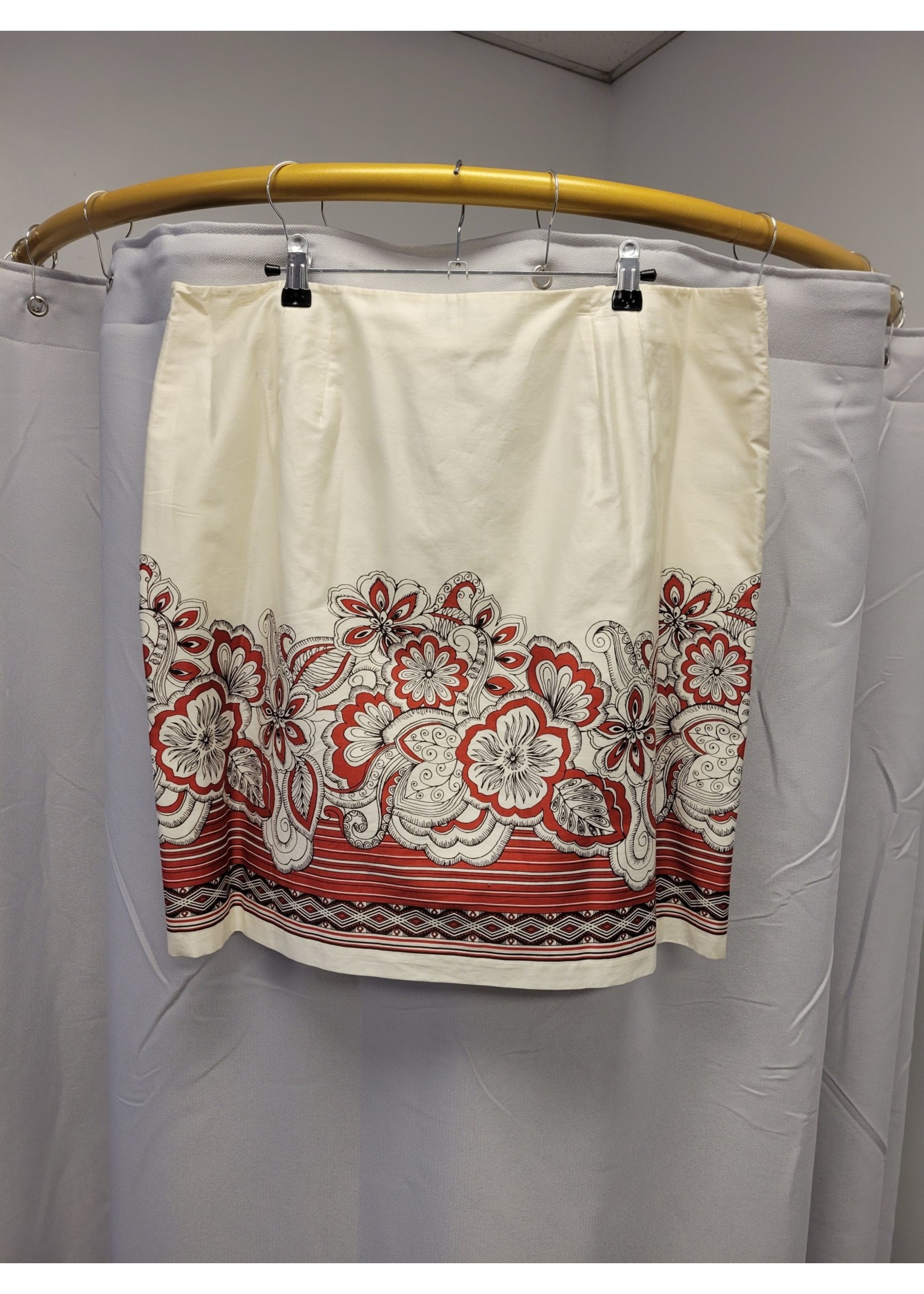 Ann Taylor Loft Cream/Flower Skirt (16)