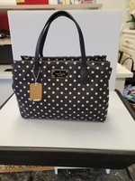 Kate Spade Kate Spade Black White Polka Dots Nylon Handbag (pre-owned)