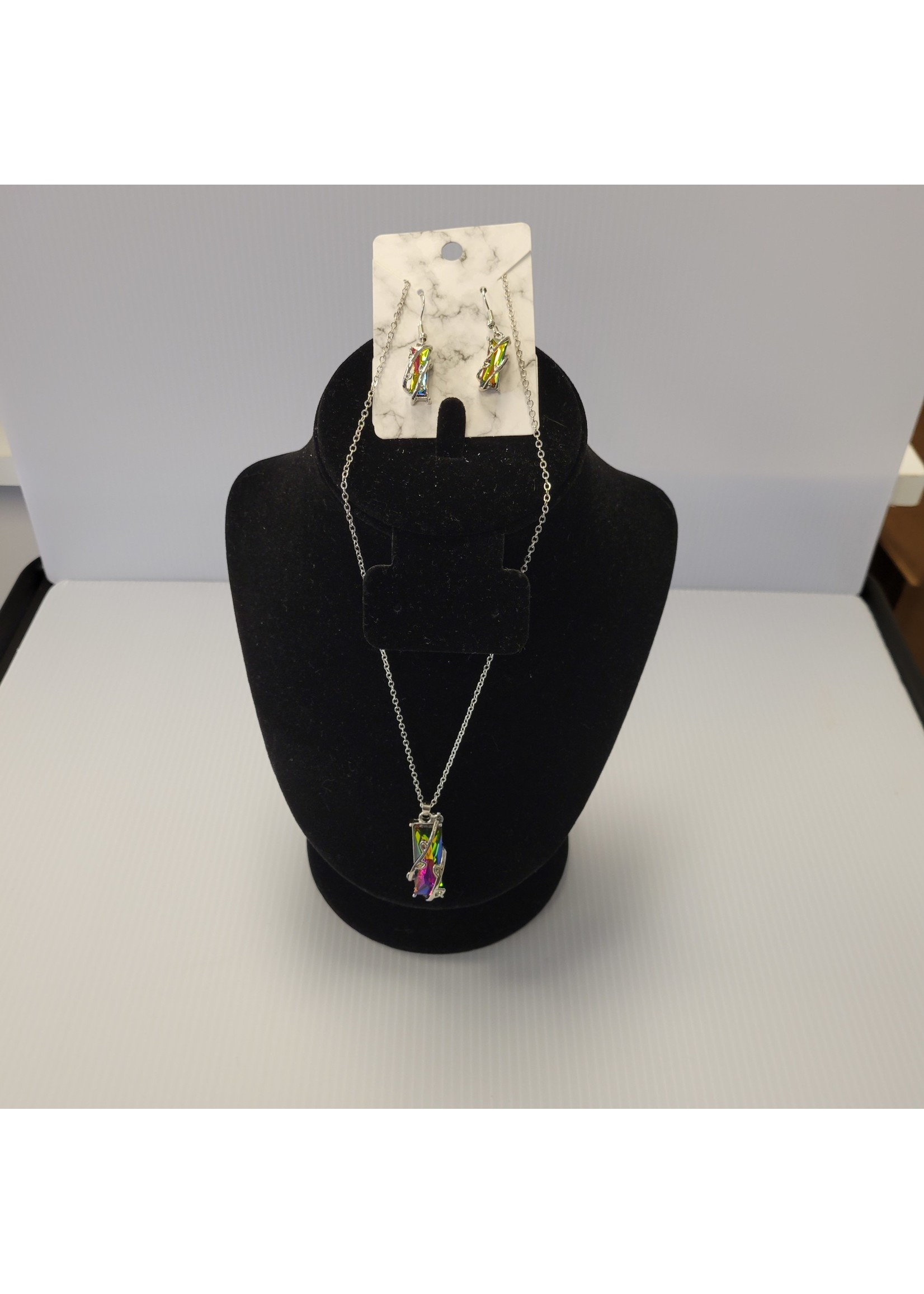 Wrapped Unicorn Crystal Earrings/Necklace Set