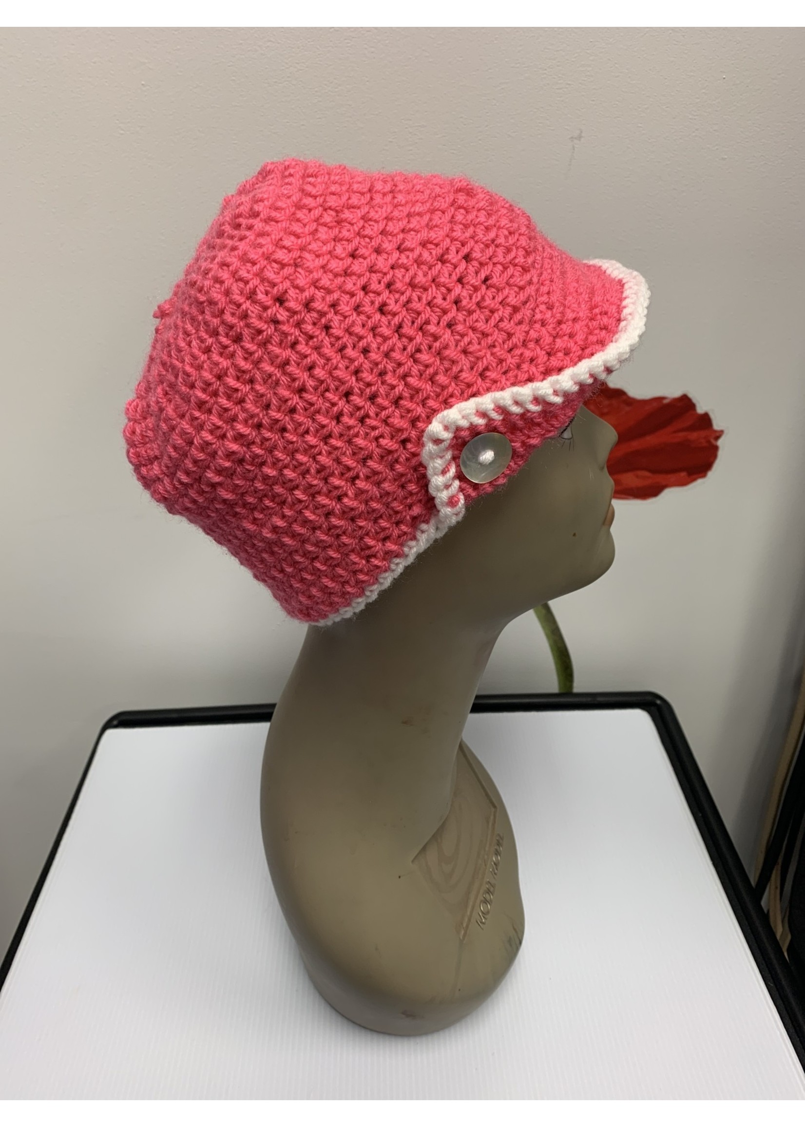 Crochet By Niki Pink Derby Crochet Cap