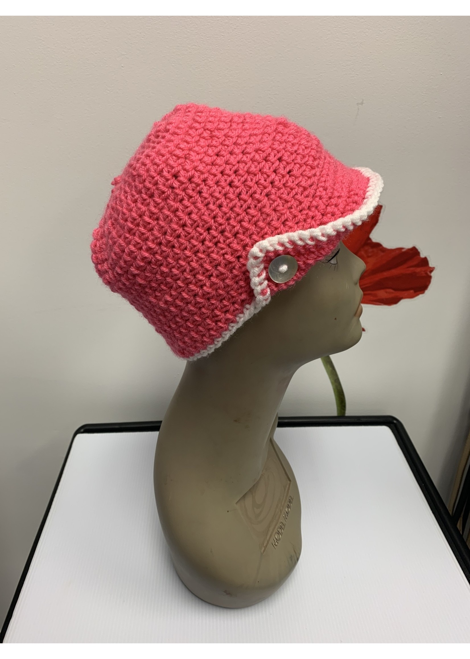 Crochet By Niki Pink Derby Crochet Cap