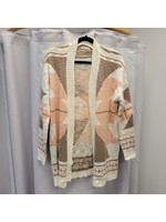 Debut Debut Cream/Brown/Peach Sweater Cardigan (M/L)