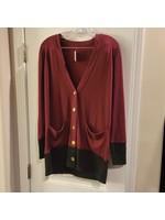 Michael Kors Michael Kors Burgundy/Black Cardigan (L)