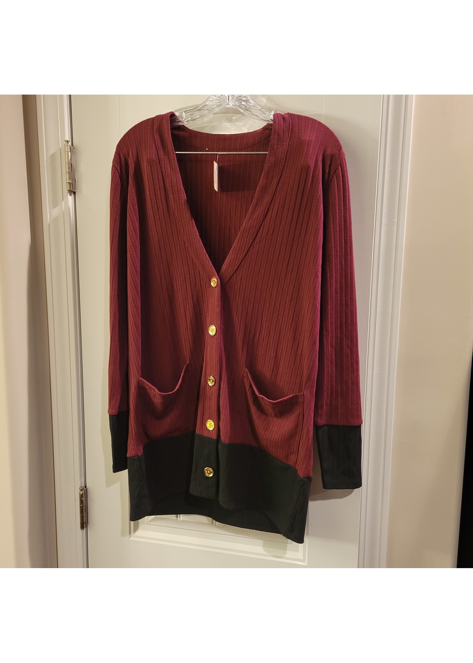 Michael Kors Michael Kors Burgundy/Black Cardigan (L)