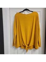 Emerald Mustard Front Knot Plus Size Casual Top *NEW*