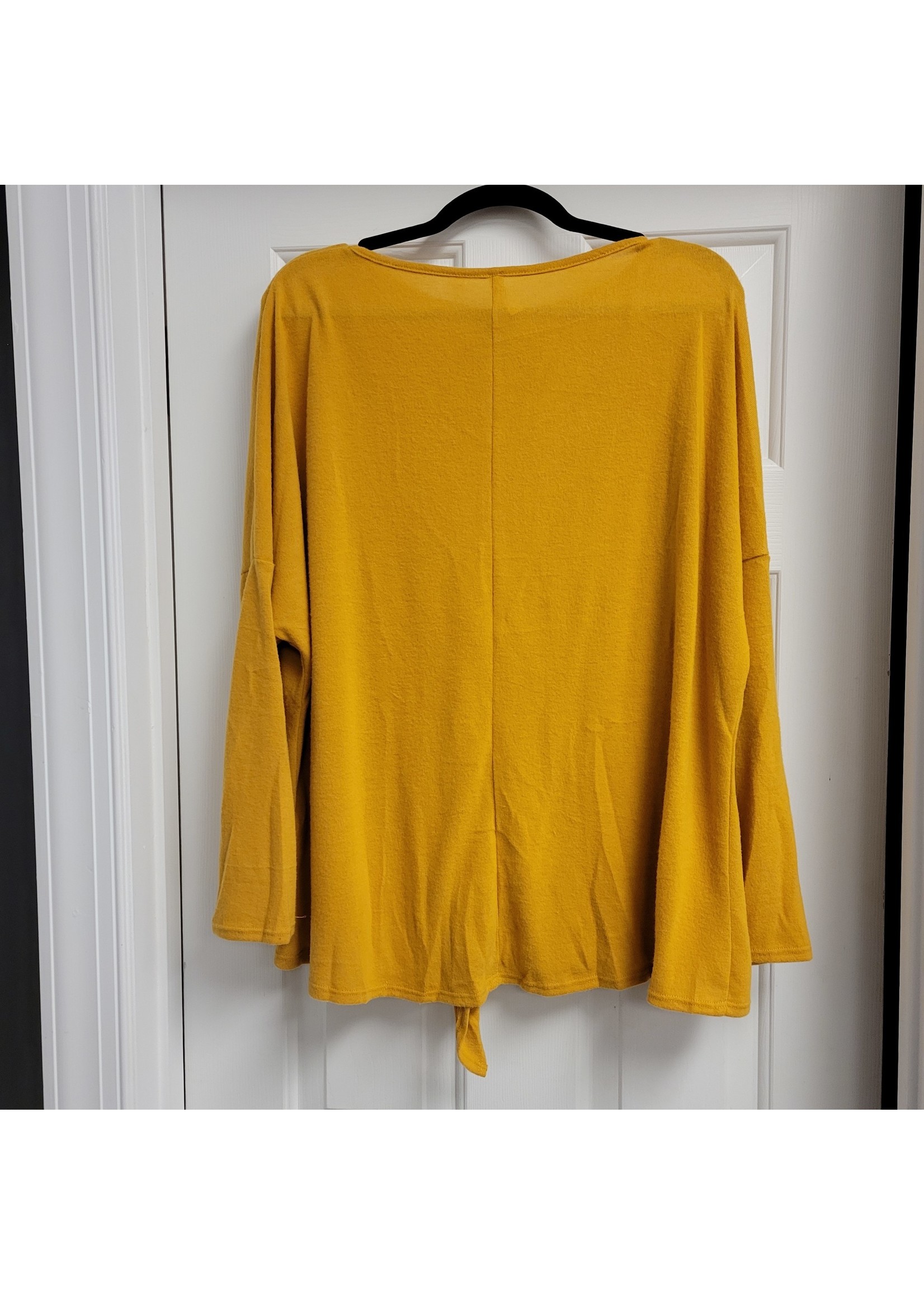 Emerald Mustard Front Knot Plus Size Casual Top *NEW*