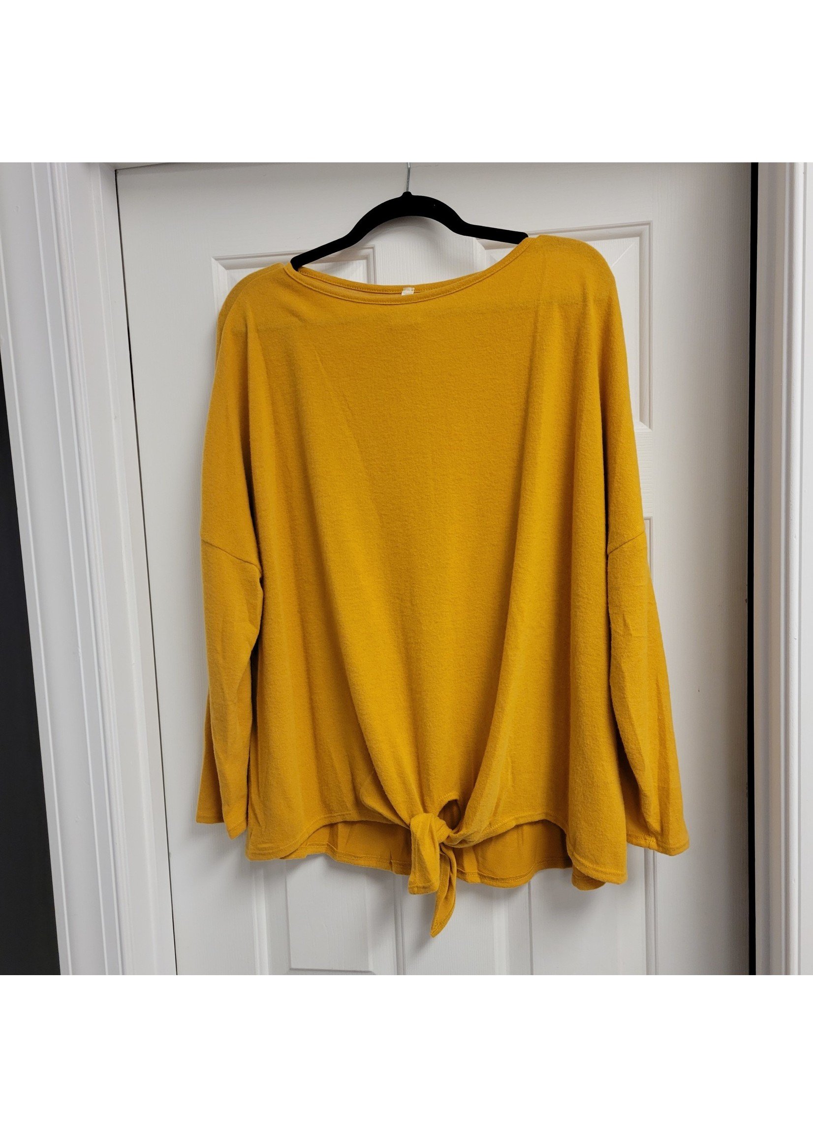 Emerald Mustard Front Knot Plus Size Casual Top *NEW*