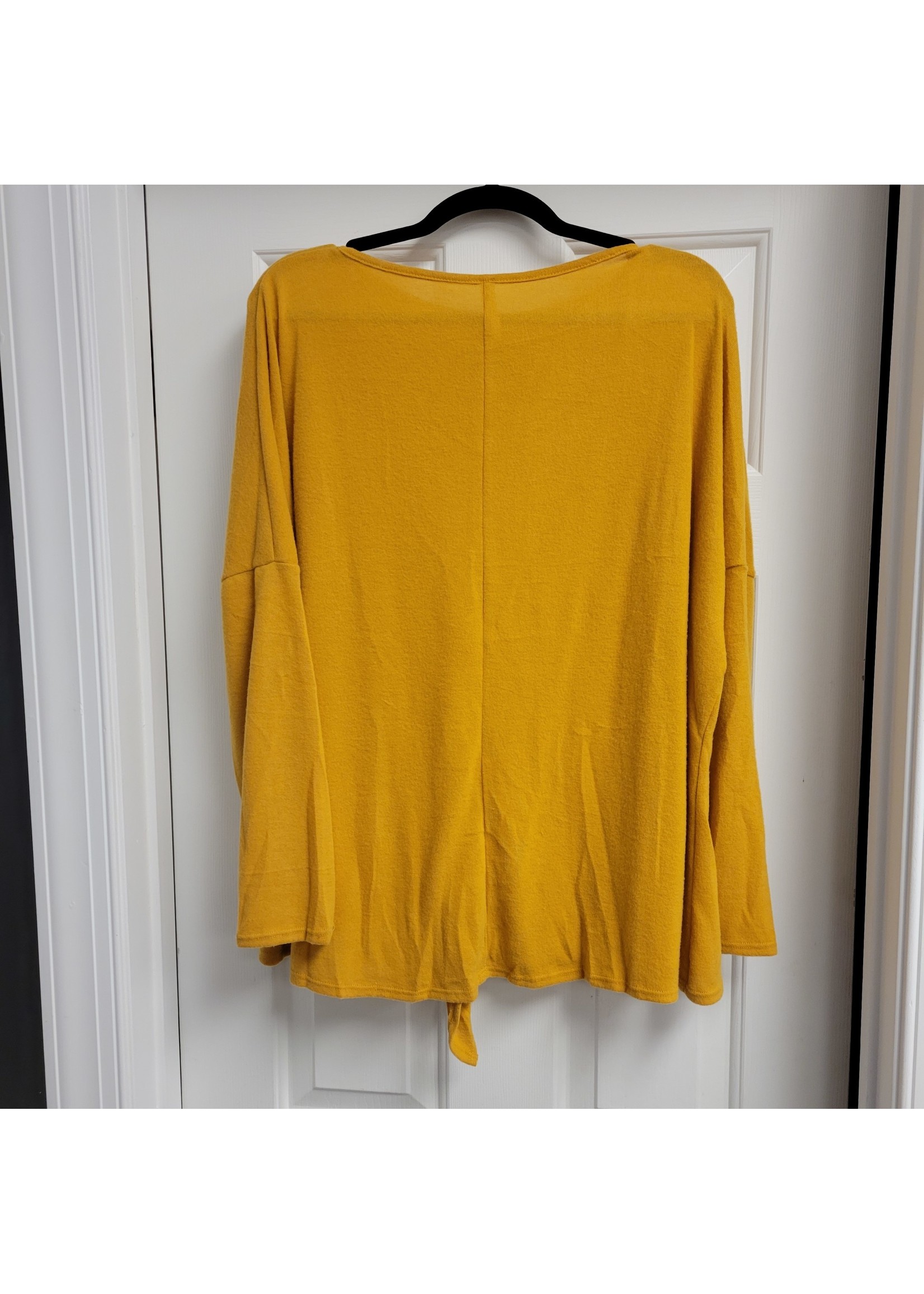 Emerald Mustard Front Knot Plus Size Casual Top *NEW*