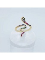 Snake-shaped Cubic Zirconia Opening Ring