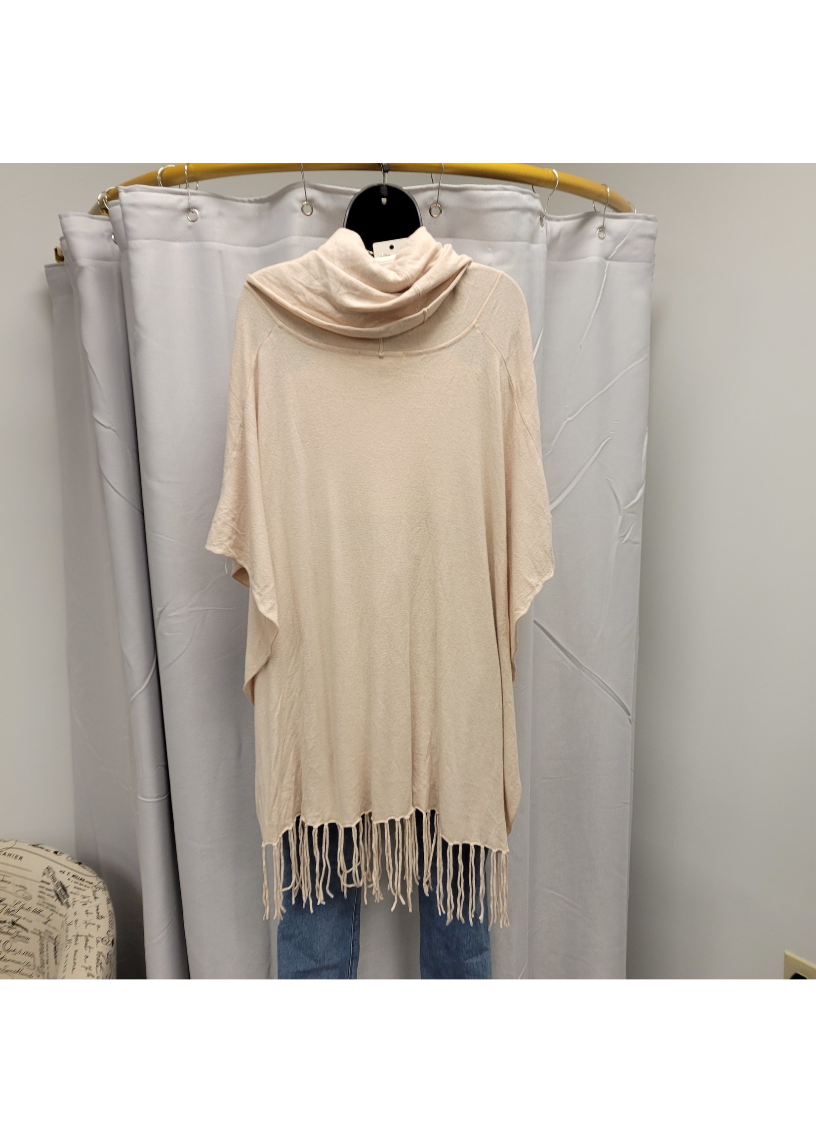 Lovestitch Lovestitch Cowlneck Poncho with Fringe (OS)Pre-owned