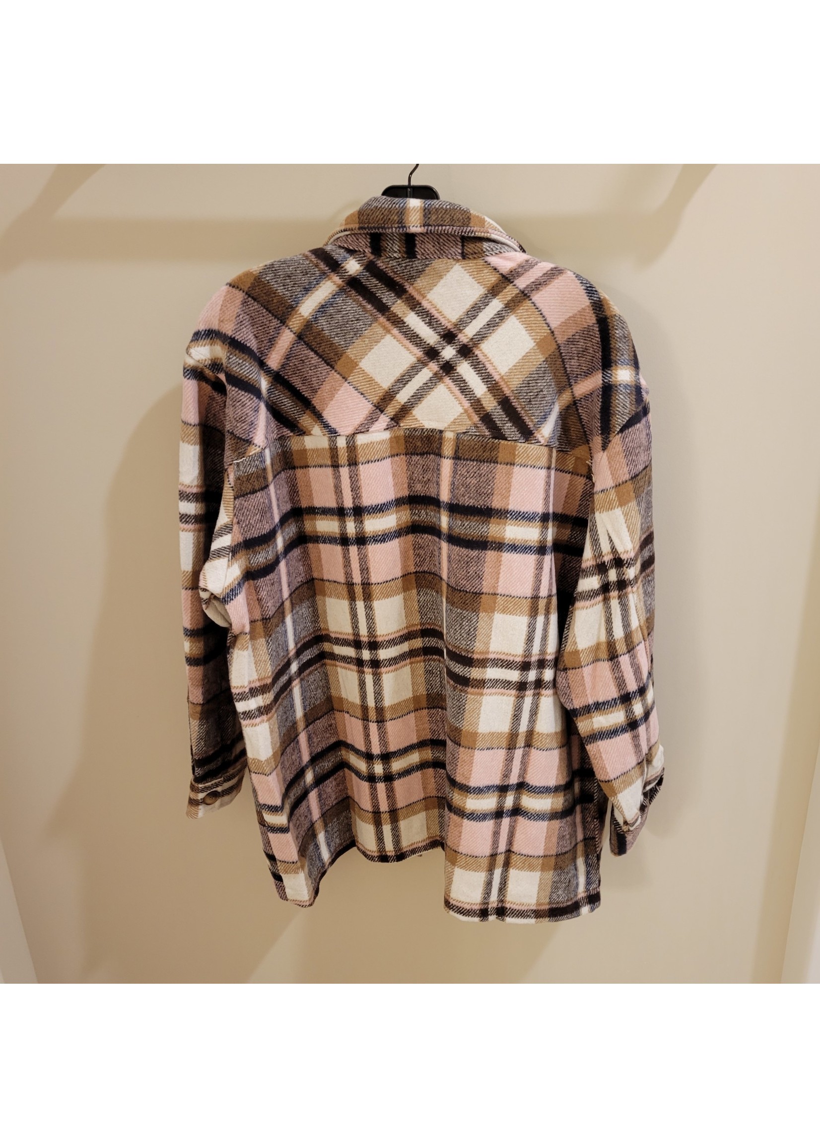 Urban Diction Pink Multi Plaid Shacket NEW!