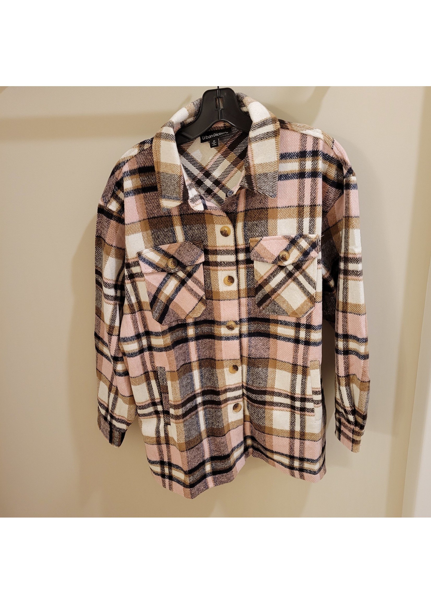 Urban Diction Pink Multi Plaid Shacket NEW!