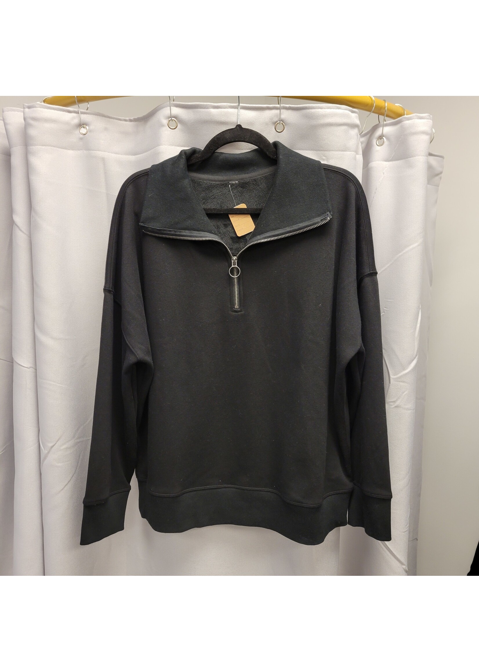 Athleta Athleta Black Fleece Pullover (L) Pre-owned