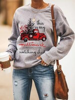 Unishe Grey Hallmark Xmas Movies Watching Sweatshirt