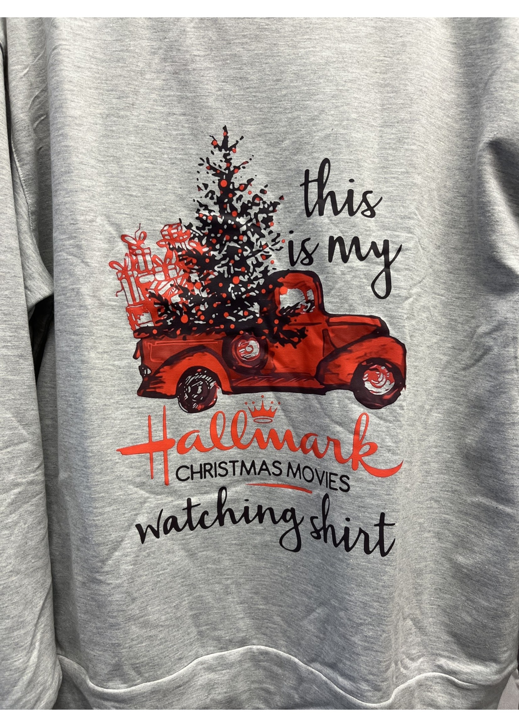 Unishe Grey Hallmark Xmas Movies Watching Sweatshirt