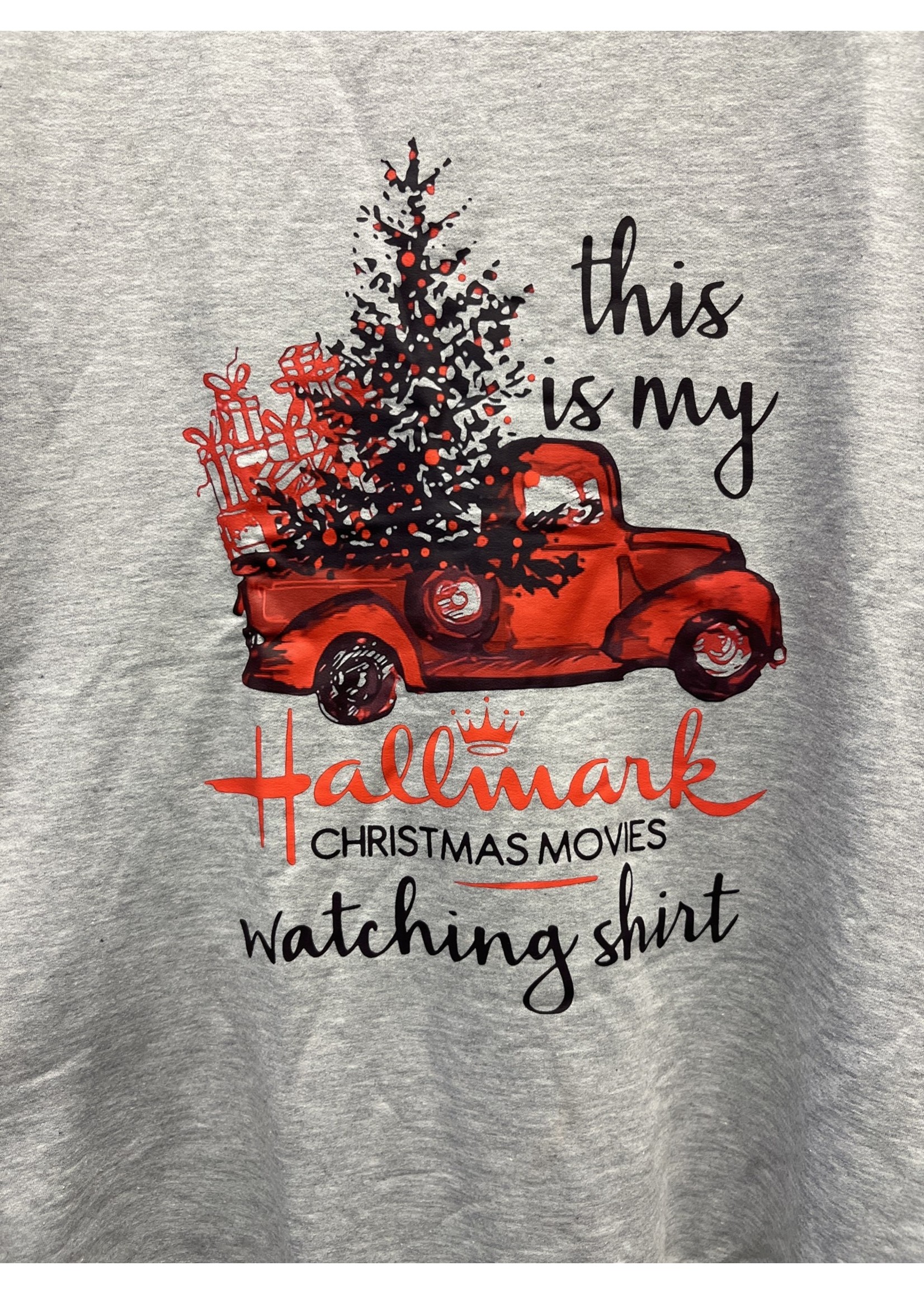 Unishe Grey Hallmark Xmas Movies Watching Sweatshirt