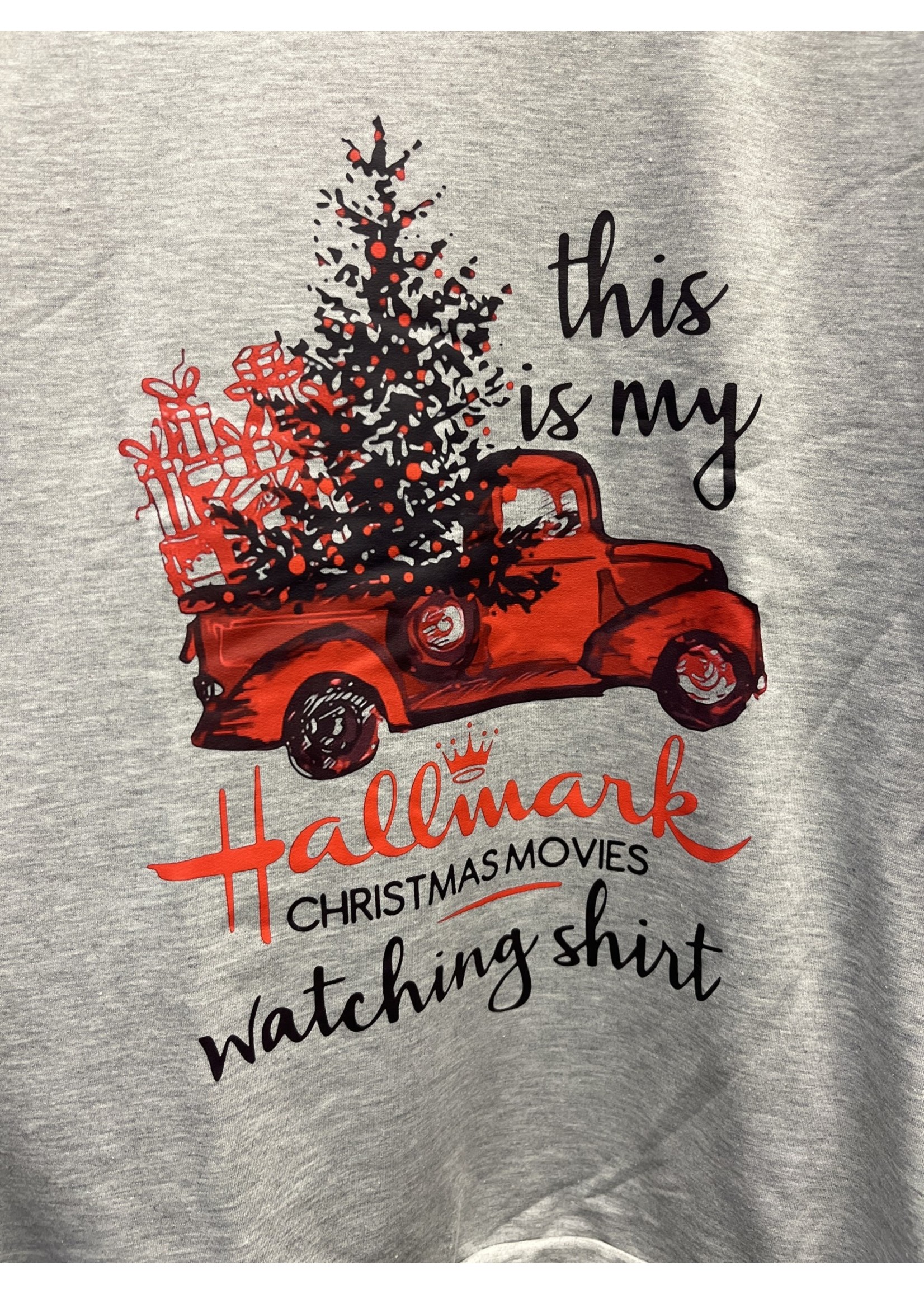 Unishe Grey Hallmark Xmas Movies Watching Sweatshirt