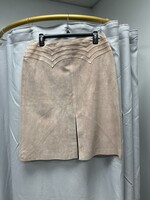 Margaret Godfrey Pink Leather Suede Skirt (10) Pre-owned