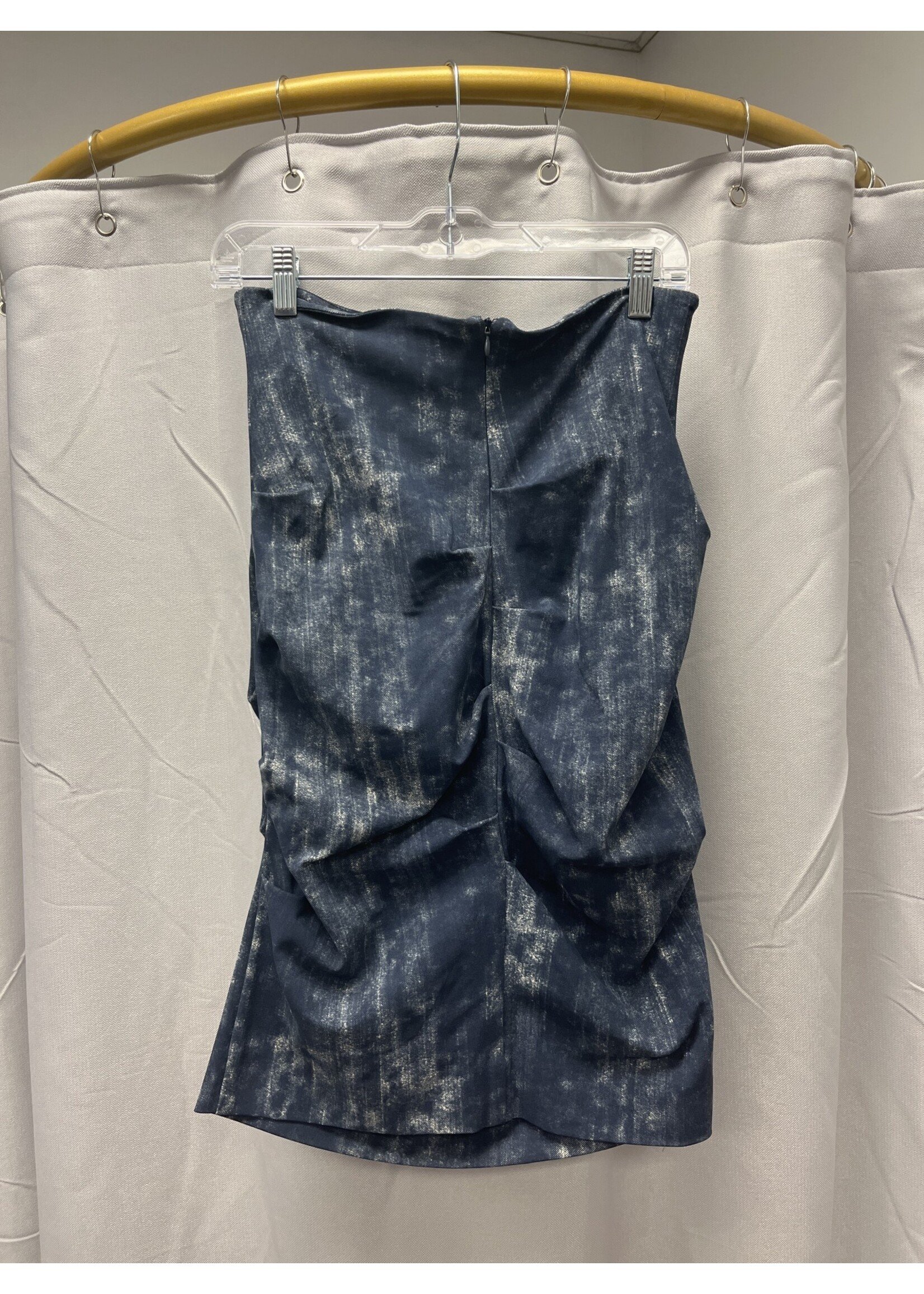 Artelier Nicole Miller Artelier Nicole Miller Ruched Denim Skirt (8) Pre-owned