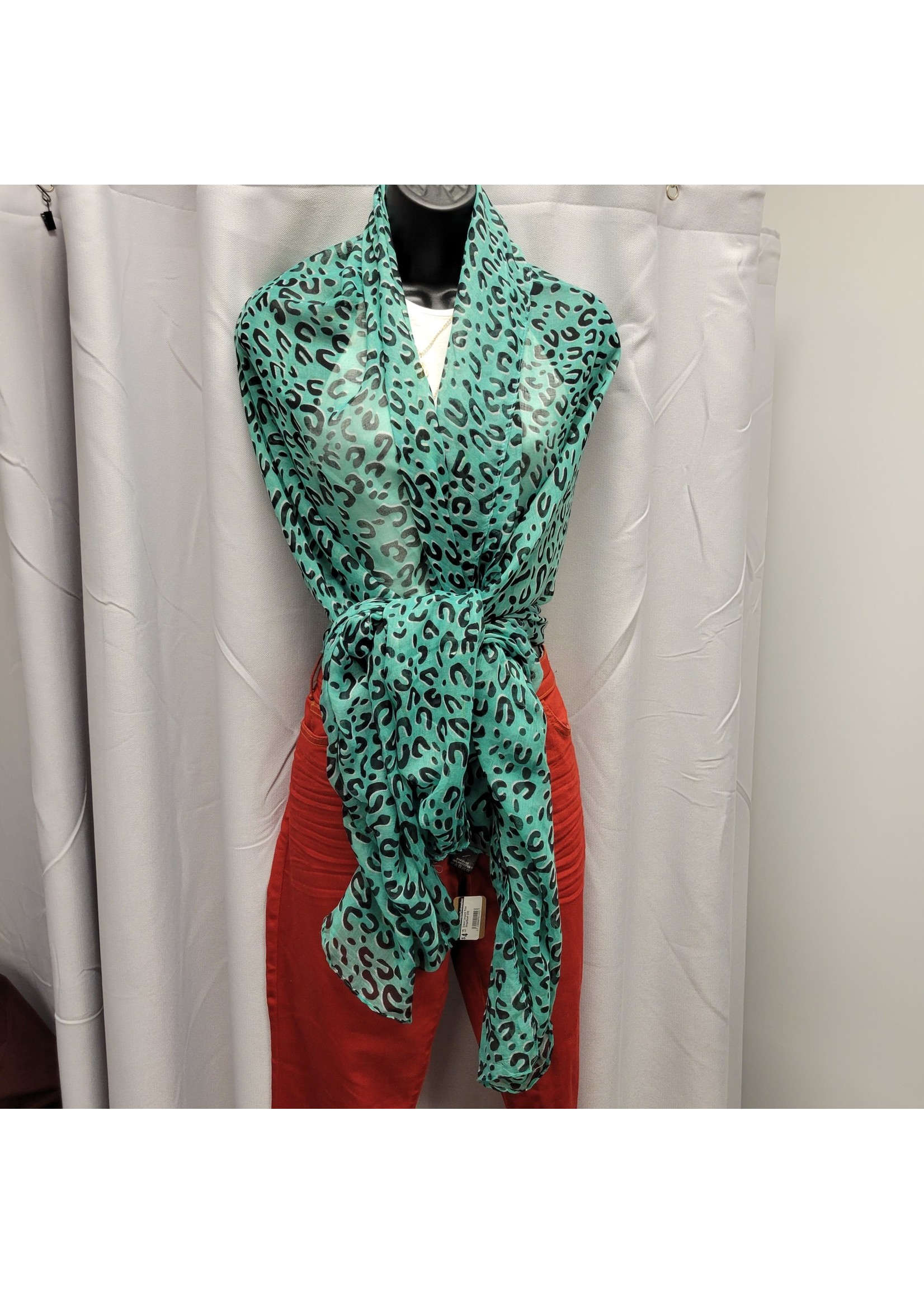 Green Leopard Print Wrap/Scarf (OS)Pre-owned